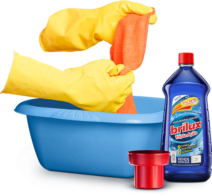Tirando manchas com Lava Roupas Líquido Brilux